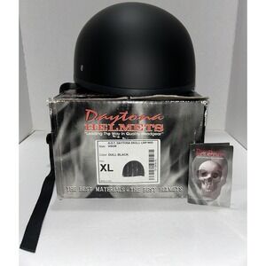Daytona Skull Cap Helmet Dull Black Size XL DOT Motorcycle Harley